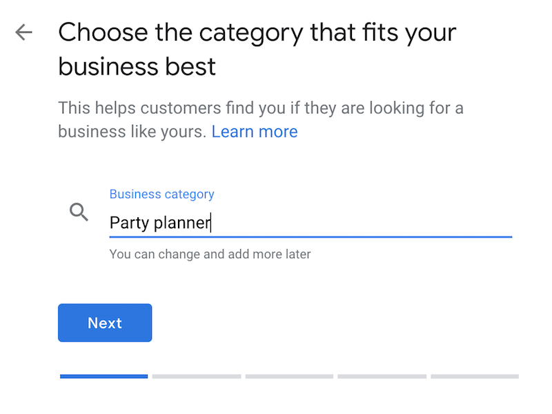 Choose the right business category