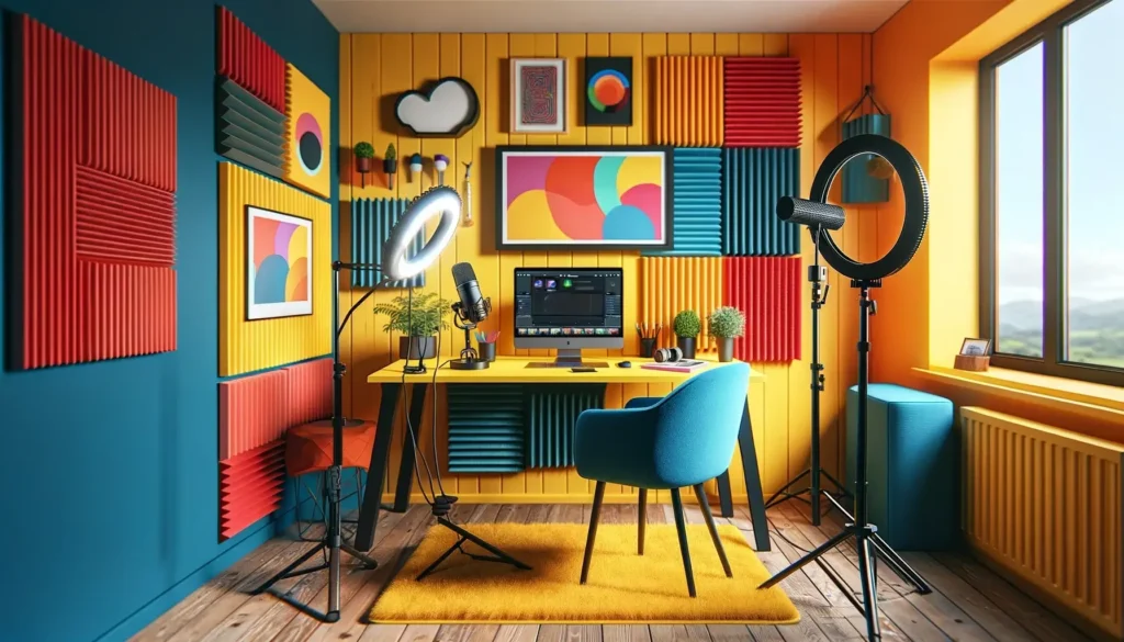 bright podcast room