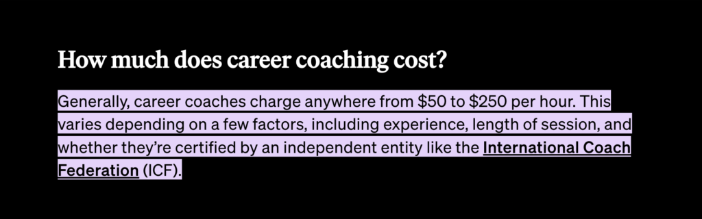 career coach salary