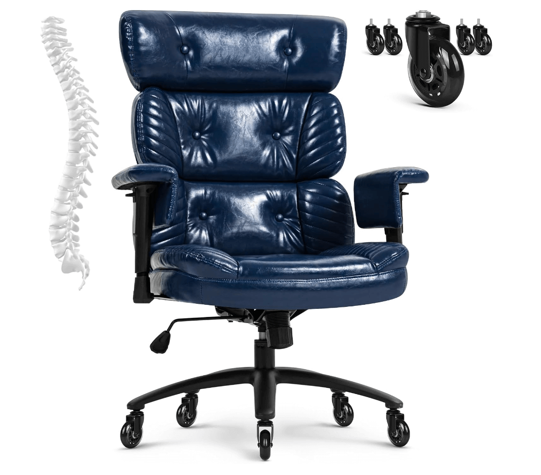 blue vintage office chair